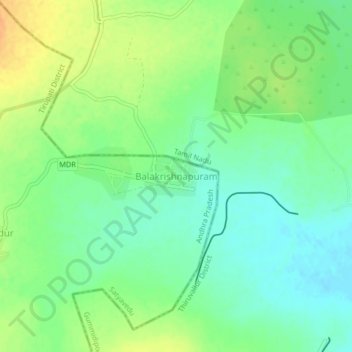 Balakrishnapuram topographic map, elevation, terrain