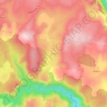 Le Salze topographic map, elevation, terrain