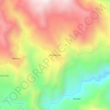 Montecruz topographic map, elevation, terrain