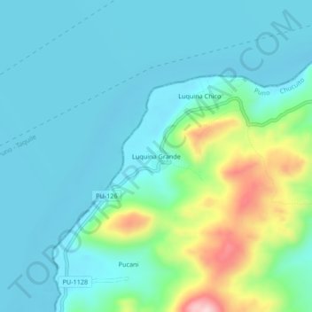 Luquina Grande topographic map, elevation, terrain