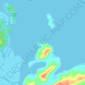 Sangputan topographic map, elevation, terrain