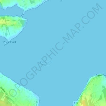 Buctouche Harbour topographic map, elevation, terrain