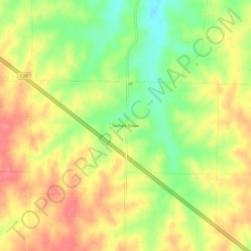 Nichols Grove topographic map, elevation, terrain