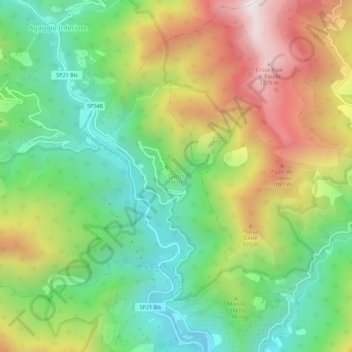 Glori topographic map, elevation, terrain