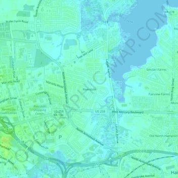 Riverdale topographic map, elevation, terrain
