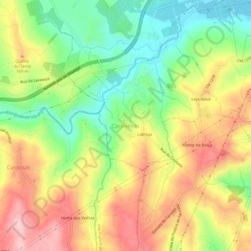 Cachoeiras topographic map, elevation, terrain