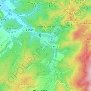 Wilhelmsthal topographic map, elevation, terrain