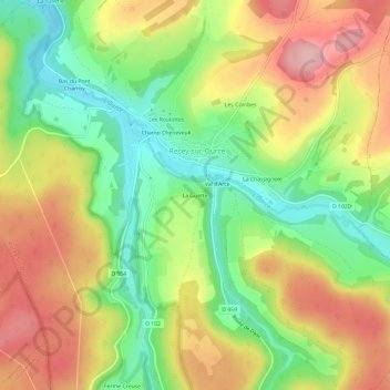 La Guette topographic map, elevation, terrain