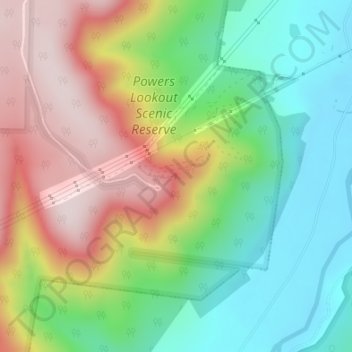 Powers Lookout topographic map, elevation, terrain