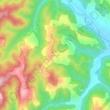 Brđani topographic map, elevation, terrain