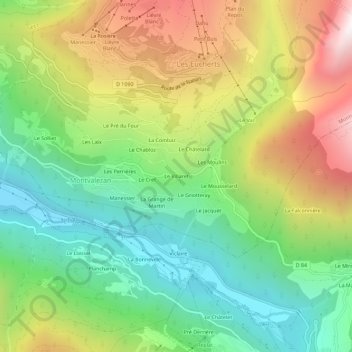 Le Villaret topographic map, elevation, terrain