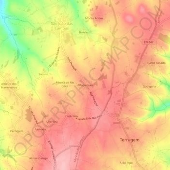 Alfaquiques topographic map, elevation, terrain