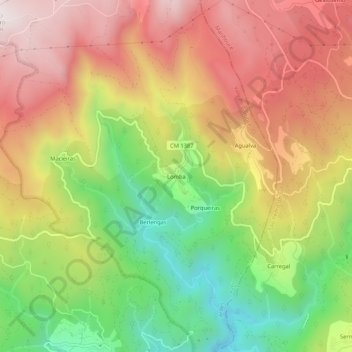 Lomba topographic map, elevation, terrain