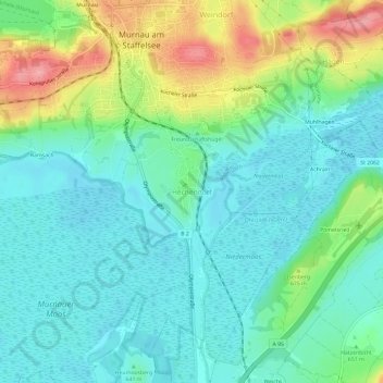 Hechendorf topographic map, elevation, terrain