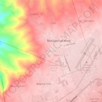 District I topographic map, elevation, terrain