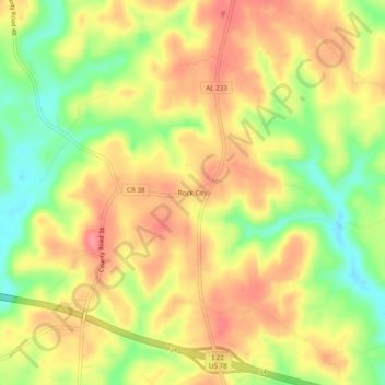 Rock City topographic map, elevation, terrain