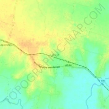 Labpur topographic map, elevation, terrain