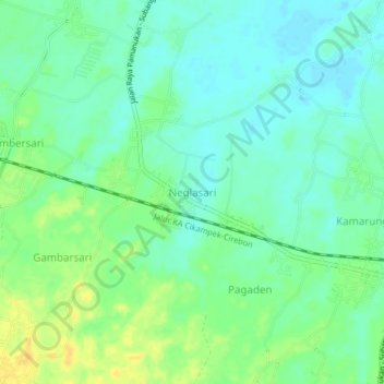 Neglasari topographic map, elevation, terrain