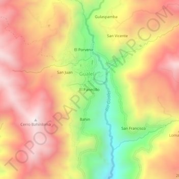 El Panecillo topographic map, elevation, terrain