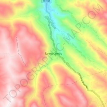 Tarmatambo topographic map, elevation, terrain