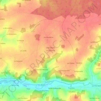 Le Puy Mary topographic map, elevation, terrain