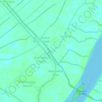 Anjir Muara Kota topographic map, elevation, terrain