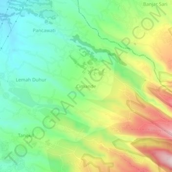 Cimande topographic map, elevation, terrain