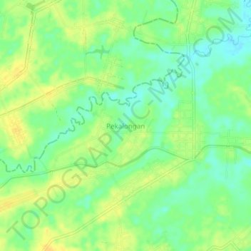 Pekalongan topographic map, elevation, terrain
