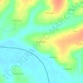 Kigangazi topographic map, elevation, terrain