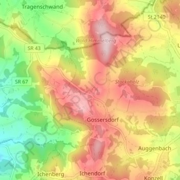 Hintergrub topographic map, elevation, terrain