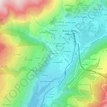Le Reverset topographic map, elevation, terrain