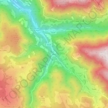 Località Stenk topographic map, elevation, terrain