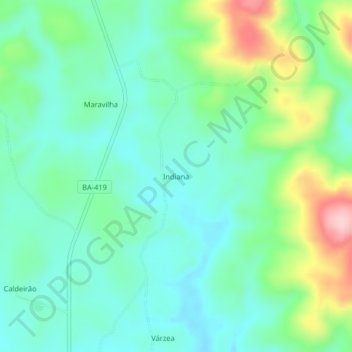 Indiana topographic map, elevation, terrain