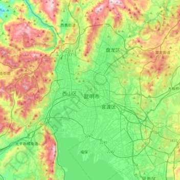 Wuhua topographic map, elevation, terrain
