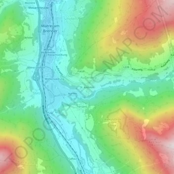 St. Kathrein topographic map, elevation, terrain