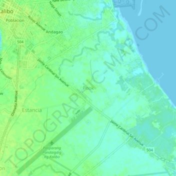 Pook topographic map, elevation, terrain