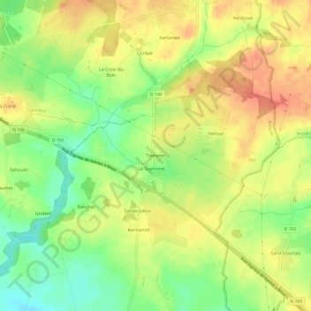 Trémeret topographic map, elevation, terrain