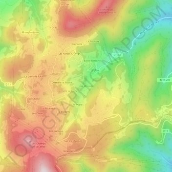 Les Christés topographic map, elevation, terrain