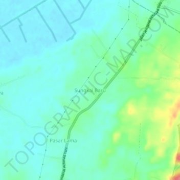 Sungkai Baru topographic map, elevation, terrain