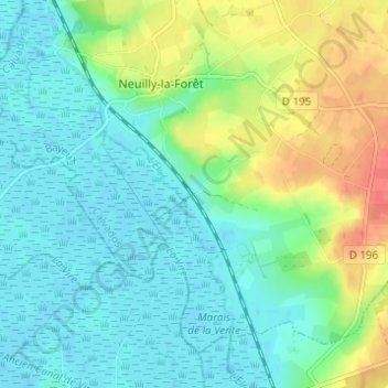 Fumichon topographic map, elevation, terrain