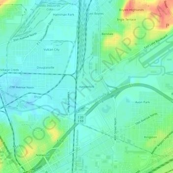 Vanderbilt topographic map, elevation, terrain