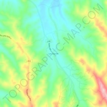 Los Sauces topographic map, elevation, terrain