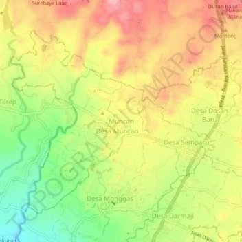 Muncan topographic map, elevation, terrain