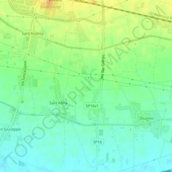San Carlo topographic map, elevation, terrain