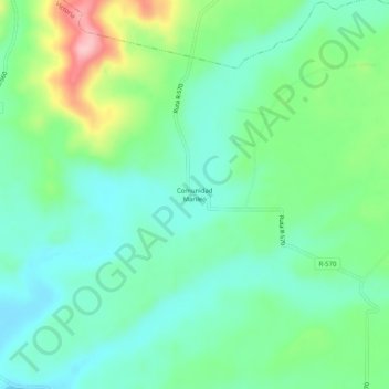 Comunidad Marileo topographic map, elevation, terrain