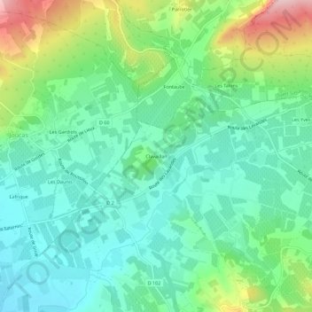 Clavaillan topographic map, elevation, terrain