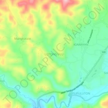 LOTONG ULU topographic map, elevation, terrain
