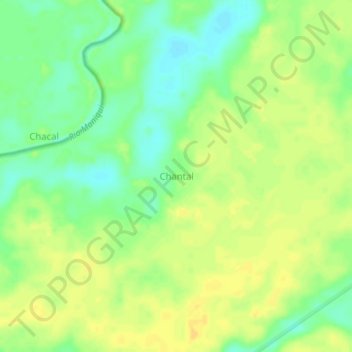Chantal topographic map, elevation, terrain