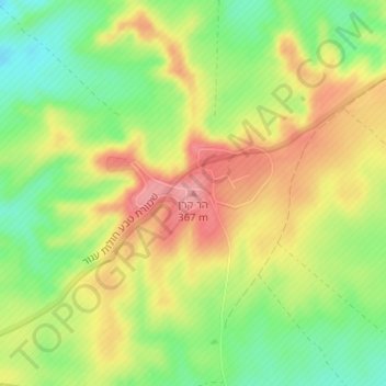 Har Keren topographic map, elevation, terrain