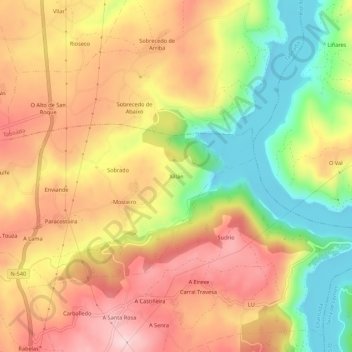 Xillán topographic map, elevation, terrain